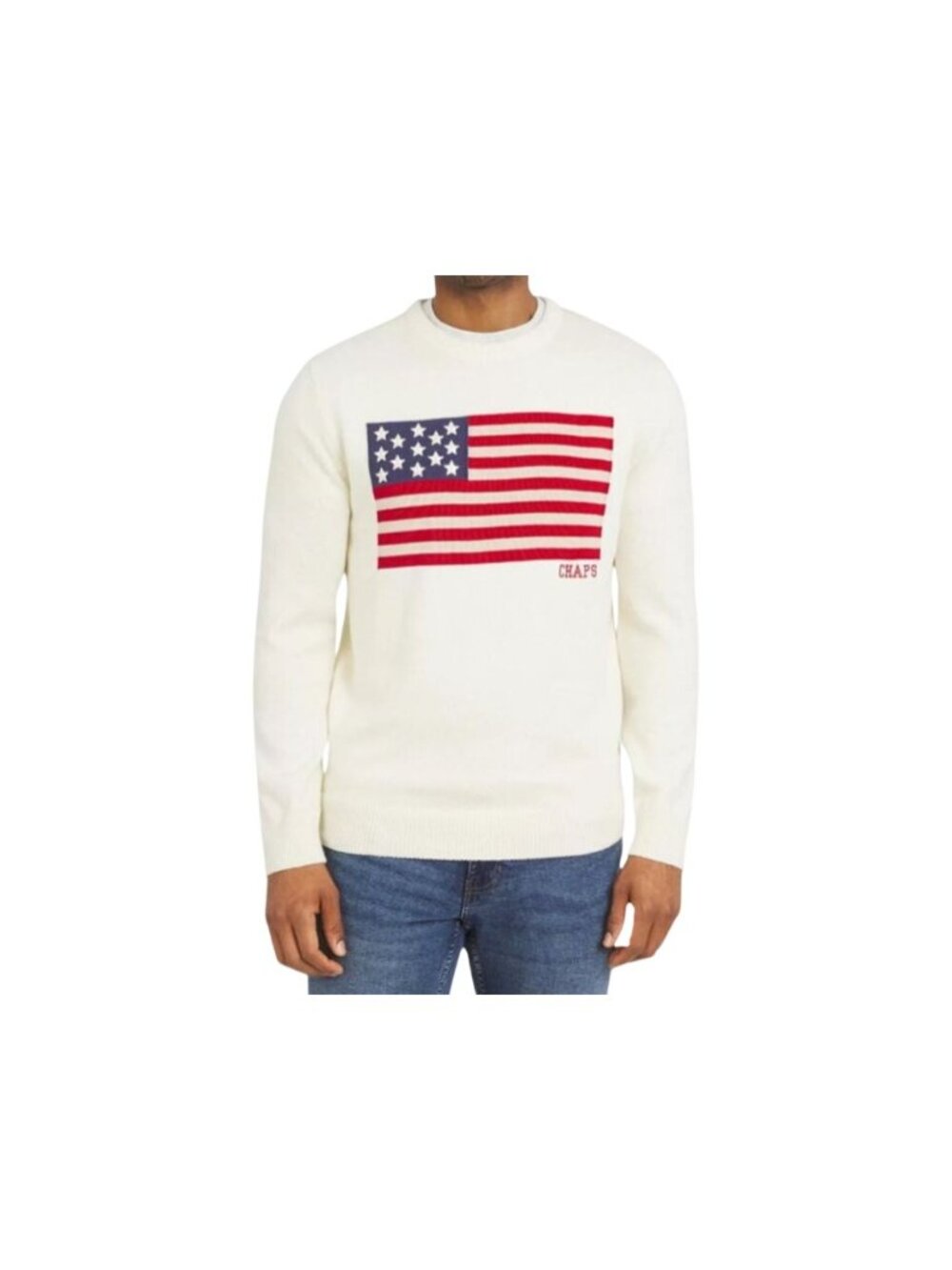 American Flag Knit Sweater XL Patriotic Preppy Heritage Classic Retro Americana